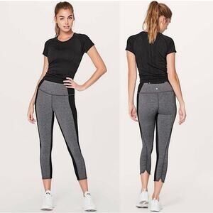 Lululemon On Your Mark Crop (23") Size 6 Heathered Black W6ANHS